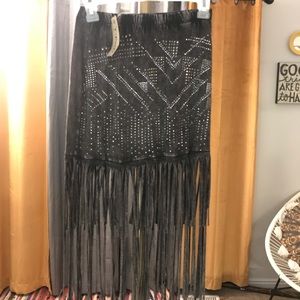 Studded skirt with fringe. Brand new.